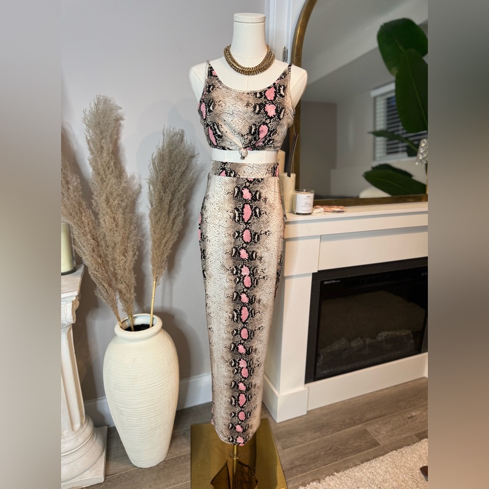 Snake Print Two-Piece Set